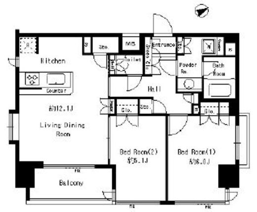 レジディア浅草橋　1004号室　間取り