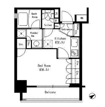 レジディア浅草橋　304号室　間取り