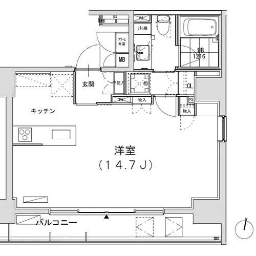 グランディオール広尾テラス　1104号室　間取り