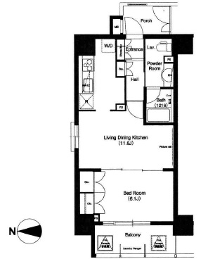 コンフォリア浅草松が谷　1401号室　間取り