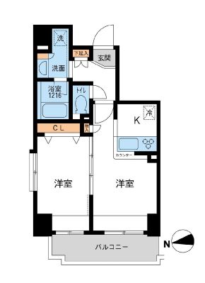 プライマル浅草橋　701号室　間取り