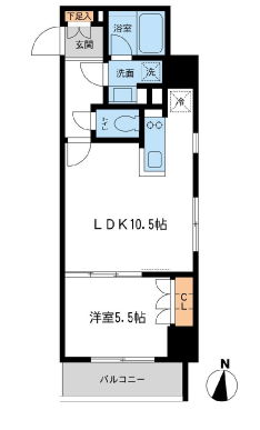 レジデンス両国駅前　306号室　間取り