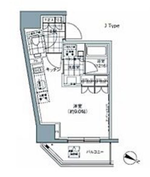 パークハビオ北品川　1103号室　間取り