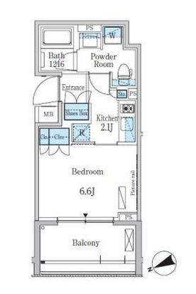 パークアクシス浅草・田原町　1404号室　間取り