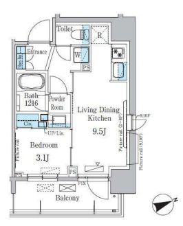 パークアクシス本所吾妻橋　305号室　間取り