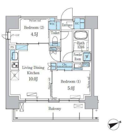 パークアクシス本所吾妻橋　703号室　間取り