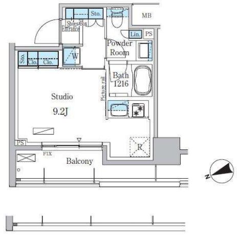 パークアクシス本所吾妻橋　801号室　間取り
