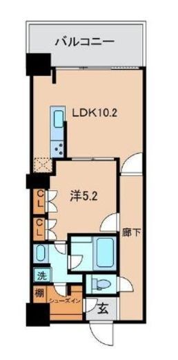浅草タワー　2519号室　間取り