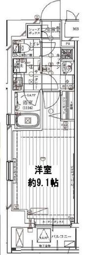 レガリス門前仲町パークサイド　802号室　間取り