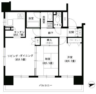 パークキューブ浅草田原町　1205号室　間取り