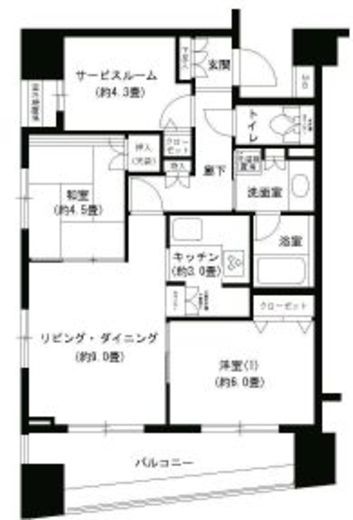 パークキューブ浅草田原町　1302号室　間取り