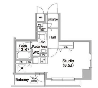 コンフォリア浅草橋DEUX　1102号室　間取り