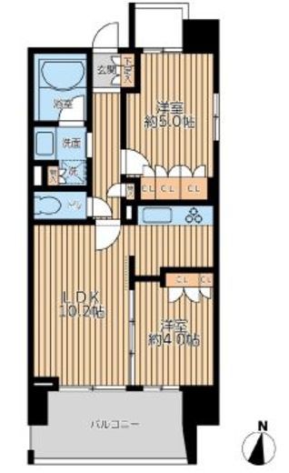 ドゥーエ両国2　1002号室　間取り