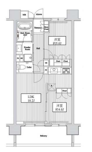 ドゥーエ両国2　202号室　間取り