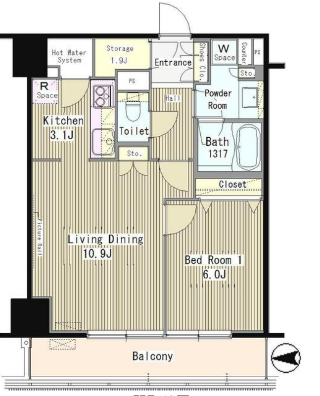 グランドゥール代々木大山　1002号室　間取り