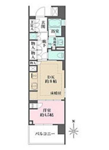 ザ・パークハウス上野池之端レジデンス　607号室　間取り