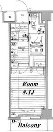 メイクスデザイン蔵前　303号室　間取り