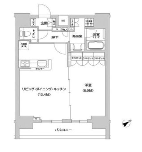 メトロステージ上野　1103号室　間取り