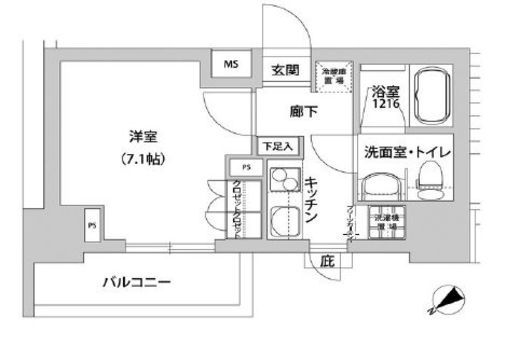 メトロステージ上野　1206号室　間取り