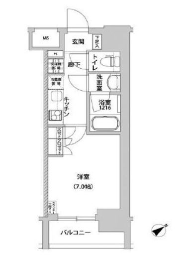 メトロステージ上野　205号室　間取り