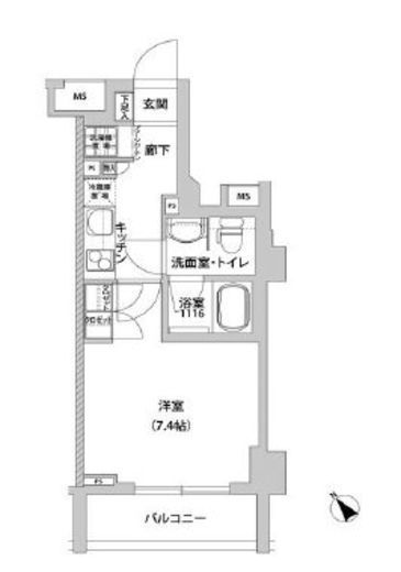 メトロステージ上野　402号室　間取り