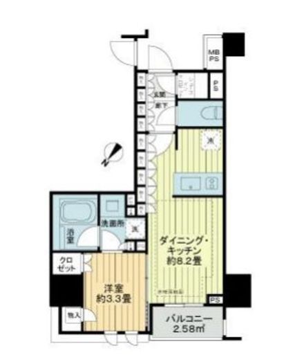 ライオンズ蔵前レジデンス　701号室　間取り
