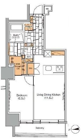 ザ・パークハビオ上野　1302号室　間取り