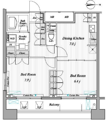 レジディア錦糸町2　1104号室　間取り