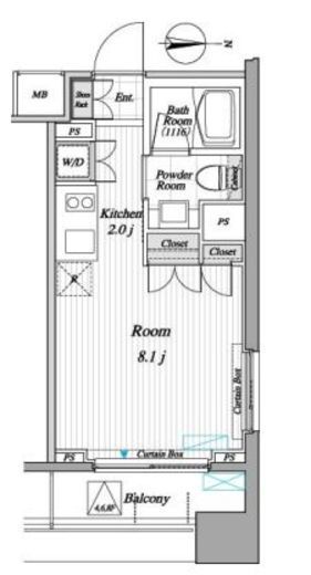 レジディア錦糸町Ⅱ　410号室　間取り