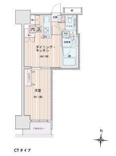 エスティメゾン錦糸町2　1404号室　間取り