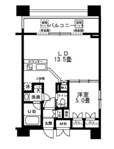 レジディア錦糸町　1006号室　間取り