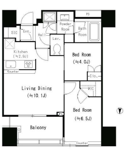 パークタワー錦糸町　1602号室　間取り