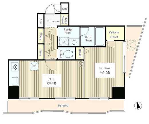 アルブル高輪　503号室　間取り