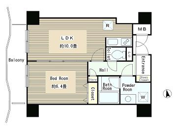 アルブル高輪　605号室　間取り