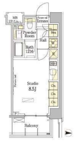 パークアクシス錦糸町・親水公園　507号室　間取り