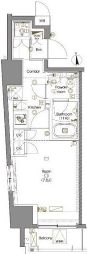 レアライズ秋葉原　1001号室　間取り