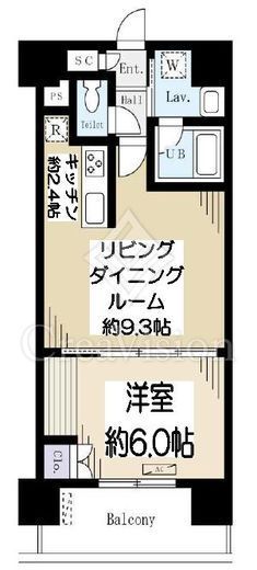 ドゥーエ蔵前　405号室　間取り