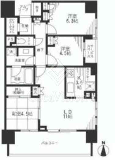 パークホームズ錦糸町ヴェルデコート　9F1号室　間取り