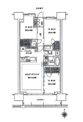 プラウドタワー清澄白河　1006号室　間取り