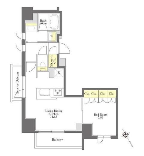 プライムメゾン浅草橋　1004号室　間取り