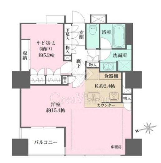 ザ・パークハウス上野浅草通り　803号室　間取り