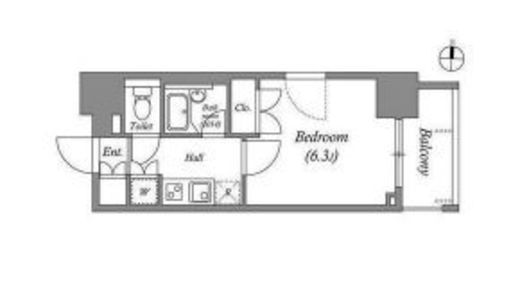 ステーションフロント両国　1201号室　間取り