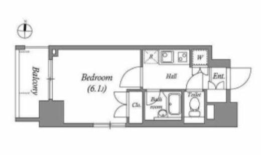 ステーションフロント両国　206号室　間取り