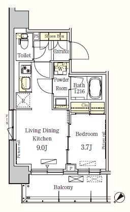 パークアクシス押上テラス　703号室　間取り
