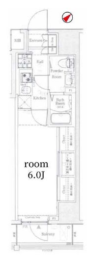 ログ上野駅前　1302号室　間取り