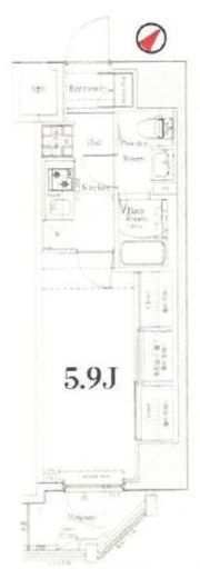 ログ上野駅前　604号室　間取り