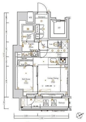 ログ上野駅前　901号室　間取り