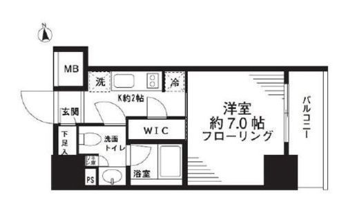 パークリュクス秋葉原monoイースト　702号室　間取り