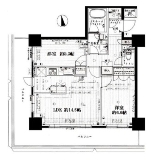 ライオンズタワー上野黒門町　1003号室　間取り