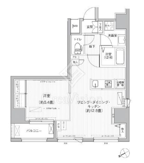 ワイズ柳橋　1201号室　間取り
